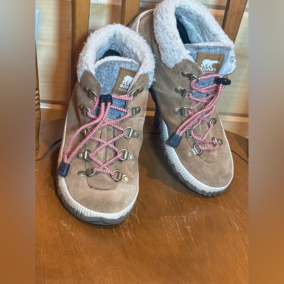 SOREL Out N About Plus Conquest Waterproof Ankle Boots Tan Suede Shearling 5 - Picture 8 of 8